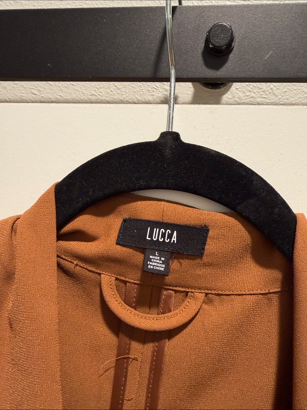 Lucca Women's Rust/Brown Open-Front Blazer Jacket - Picture 2 of 3